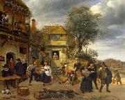 Jan Steen Peasants before an Inn Sweden oil painting artist